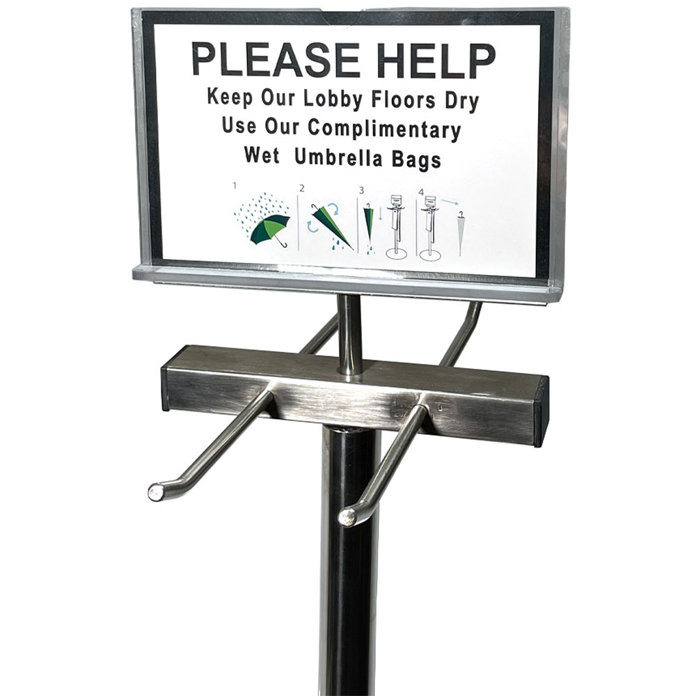Stand Wet Umbrella Bags Dispenser for Large and Small Umbrella Bags