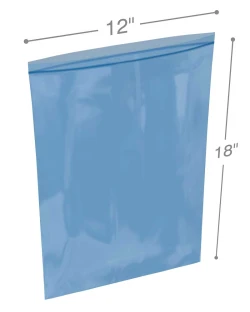12"x 18" Reclosable VCI Bags 4 Mil - Multimetal Blue