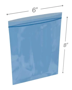 6"x 8" Reclosable VCI Bags 4 Mil - Multimetal Blue