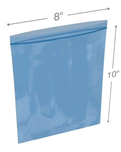 8"x 10" Reclosable VCI Bags 4 Mil - Multimetal Blue