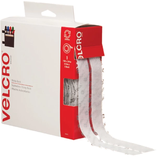 3/4 x 15' White Velcro Strips - Combo