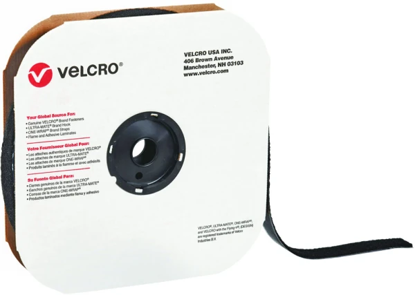 1 x 75 Black Velcro Tape Strips - Hook Black Velcro Hook Strips 1 in x 75 on Roll