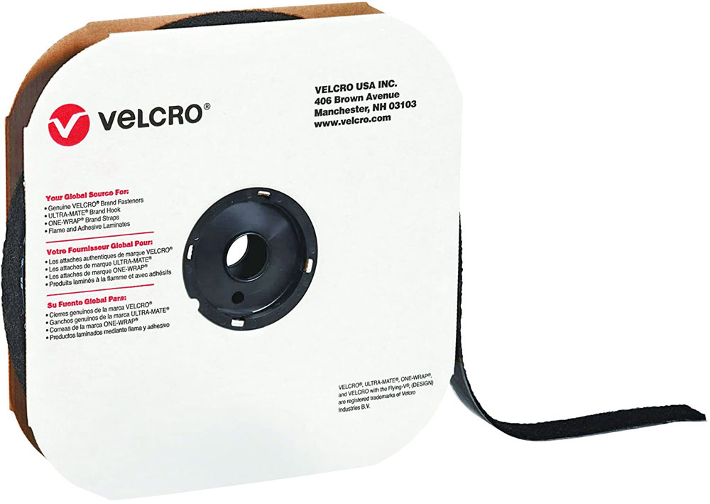 Black Velcro Loop Strips 1 in x 75