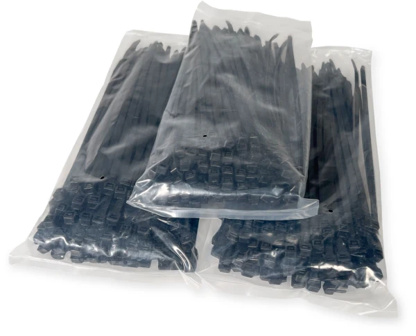 8 Inch Black Zip Ties UV Resistant Inner Packs 8 Inch Black Zip Ties UV Resistant Inner Packs