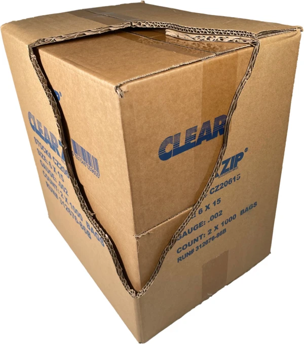 6 x 15 2 mil Ziplock Bags Master Case 6 x 15 2 mil Ziplock Bags in Cut Away of Master Case