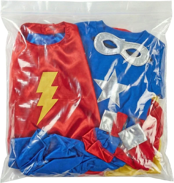 20 x 20 2 Mil ClearZip Lock Top Bags 20 x 20 2 Mil ClearZip Lock Top Bags with a Child's Costume