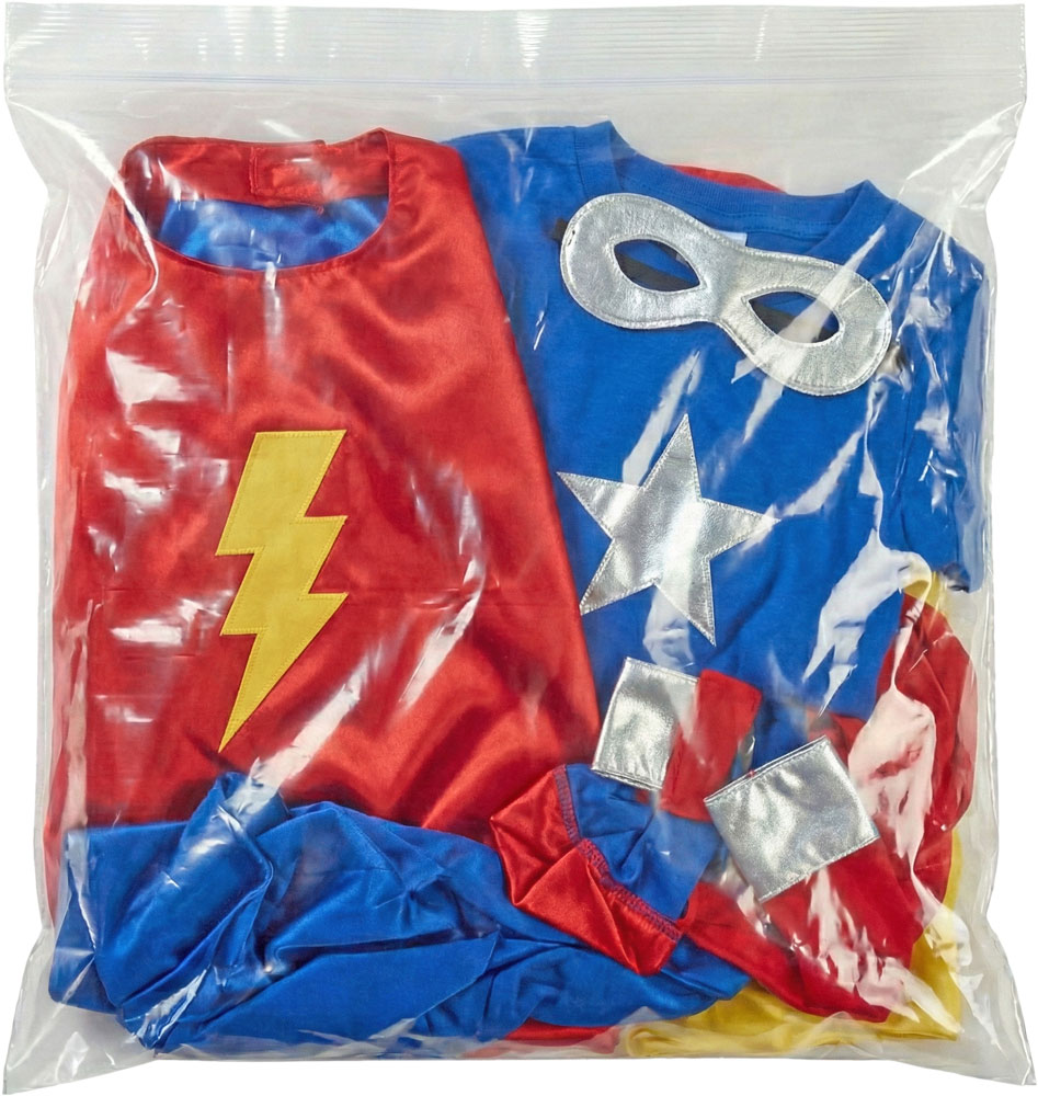 20 x 20 2 Mil ClearZip Lock Top Bags with a Child's Costume