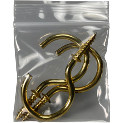 2x2 4 Mil Clearzip Lock Top Bags with Brass Hardware