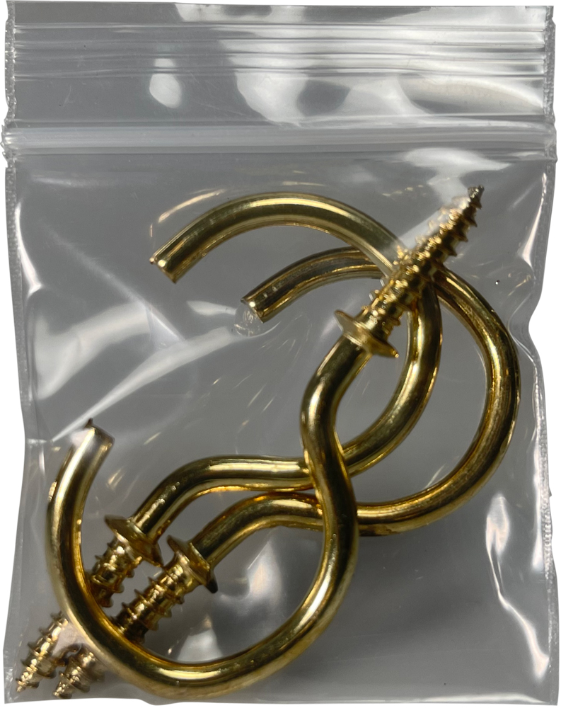 2x2 4 Mil Clearzip Lock Top Bags with Brass Hardware