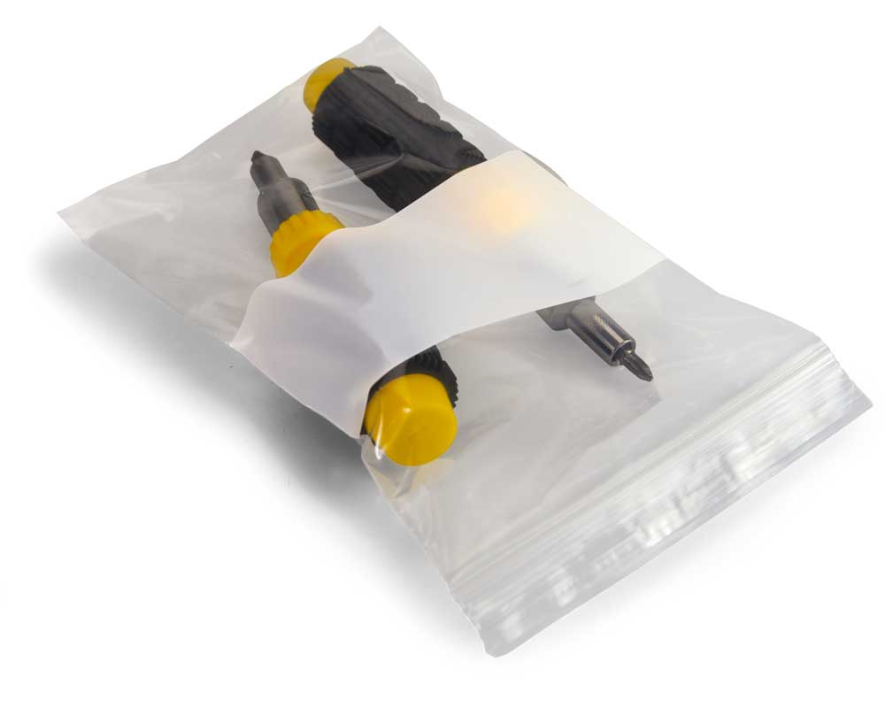 6 Mil White Block Clearzip® Locking Top Bags