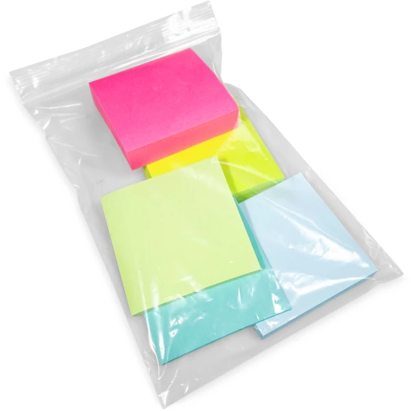 6 x 9 2 Mil Clearzip Lock Top Bag with Sticky Notes 6 x 9 2 Mil Clearzip Lock Top Bag with Five Sticky Notepads