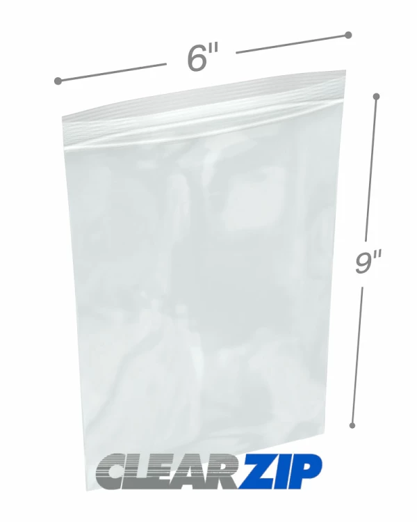 6 x 9 Ziplock Bags 2 Mil Clearzip 1 Quart