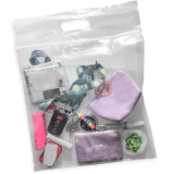 1 Gallon Zip Lock Handle Bags 12 x 12 3 Mil - NFL Approved With Various Purse Contents in Bag