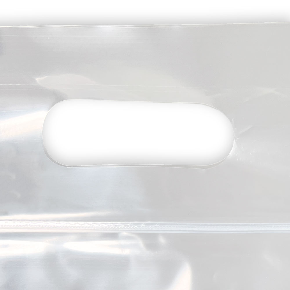 Die Cut Handle of One Gallon Clear Plastic Zipper Locking Bags with Handle 12 x 12 3 Mil