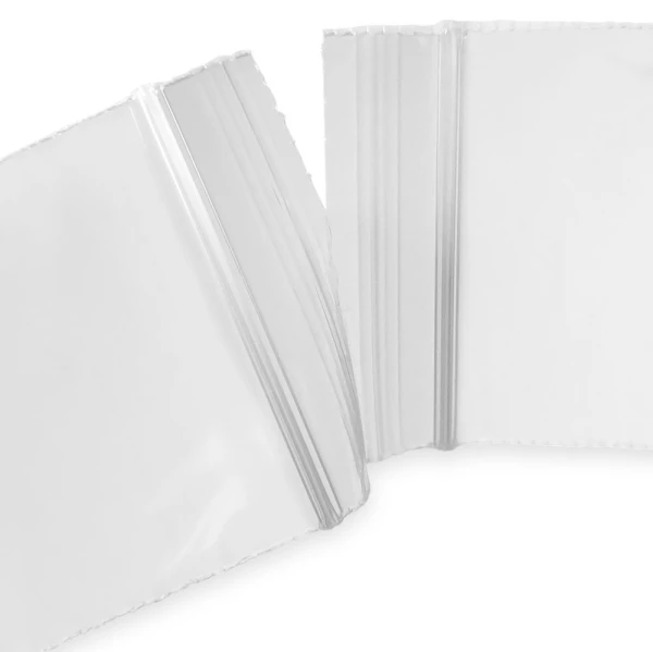 1.5 x 1.5 2 Mil Clearzip Lock Top Bags Perforation 1.5 x 1.5 2 Mil Clearzip Lock Top Bags Seperated at Perforation