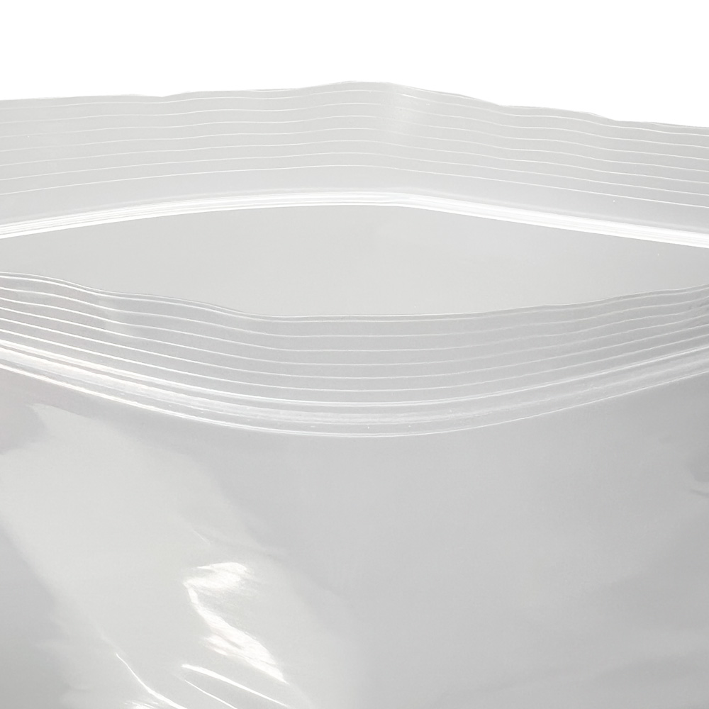 Close up of Open 10 x 10 Clearzip® Locking Top Bag 4 Mil