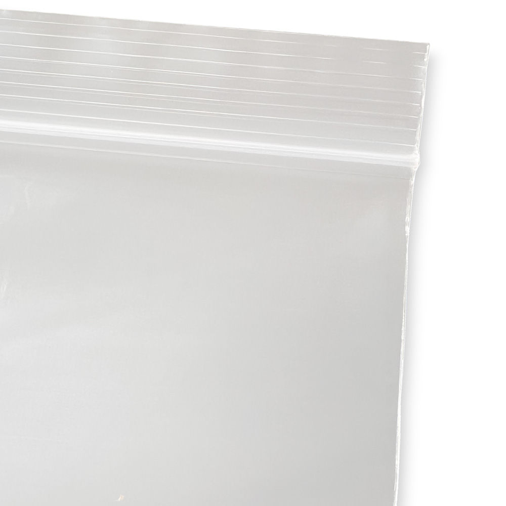 Close up of 10 x 10 Clearzip® Locking Top Bag 4 Mil Zipper