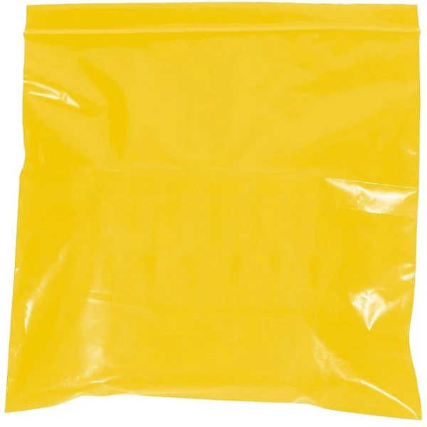 10 x 12 2 Mil Yellow Zip Bags Yellow 10 x 12 2 Mil Zip Bags