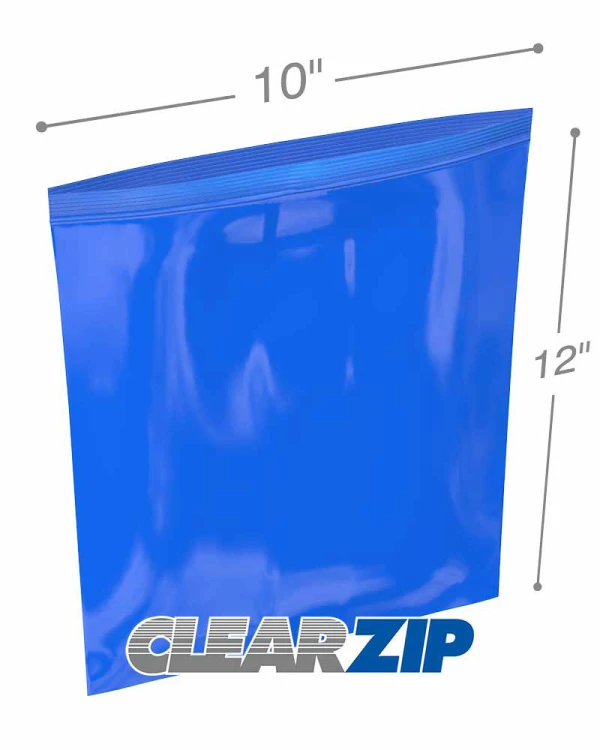 10x12 blue zipper bags