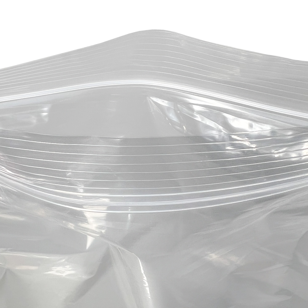 Close up of Open 10 x 12 Clearzip® Locking Top Bag 2 Mil