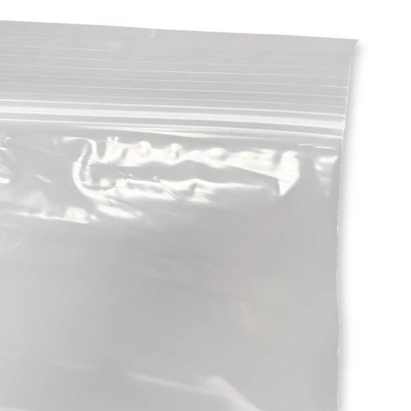 10 x 12 2 Mil Clearzip Lock Top Bag Zipper Close up of 10 x 12 Clearzip® Locking Top Bag 2 Mil Zipper