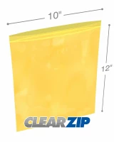 10x12 yellow zipper bags