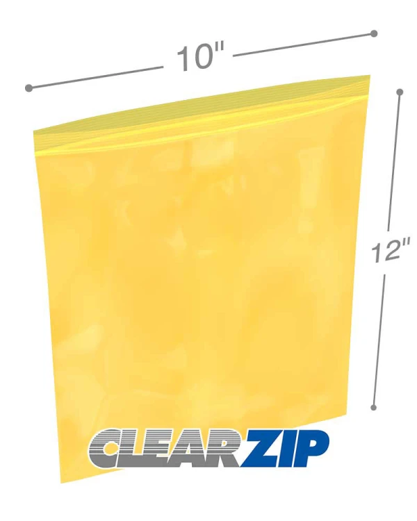 10 x 12 yellow zipper bags 10x12 yellow zipper bags