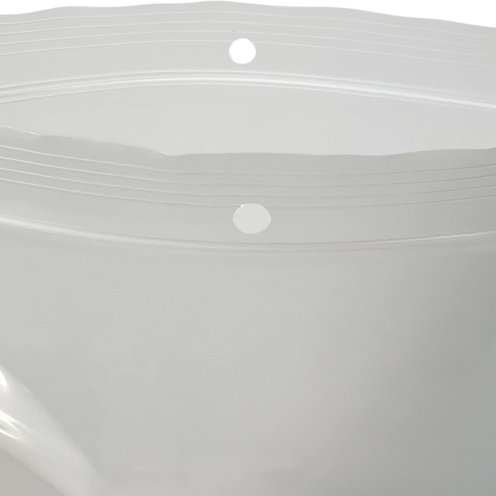 Open Top of 10 x 12 Clearzip Locking Top Bags with Hang Hole 4 Mil