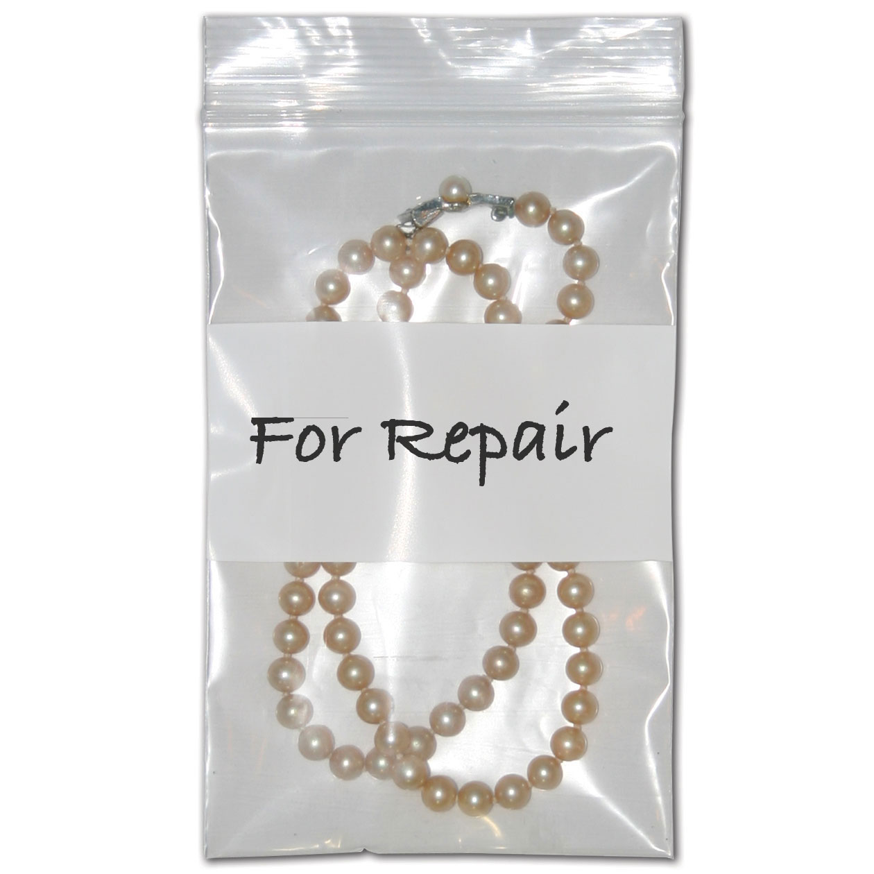 10x12 White Block Zipper Lock Bags