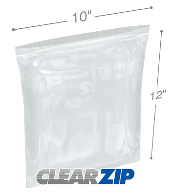 10 x 12 High Clarity Zipper Locking 2 Mil Polypropylene Bags