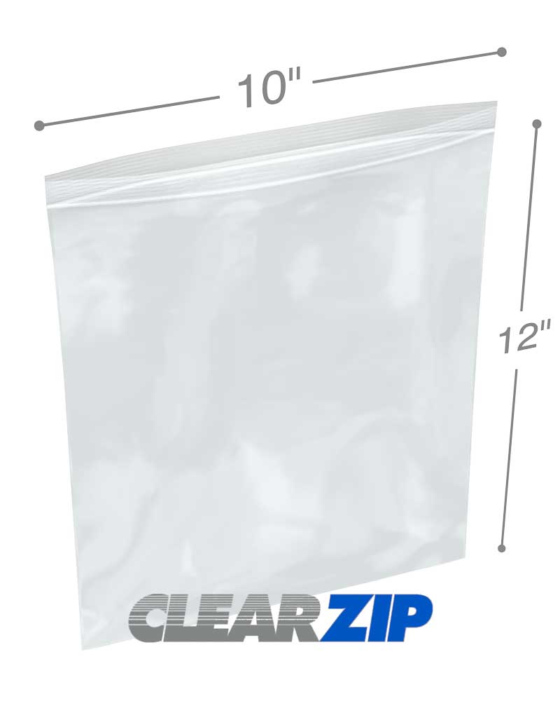 Zip Bags 10 x 12, Pack of 100 Clear Plastic Jewelry Bags with Zipper, 2  Mil Thick Polyethylene Sealable Bags, Self Lock Plastic Baggies, Heavy Duty  Resealable Plastic Bags, Small Pill Bag 