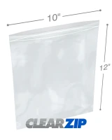 10x12 3 mil clear zip reclosable bags