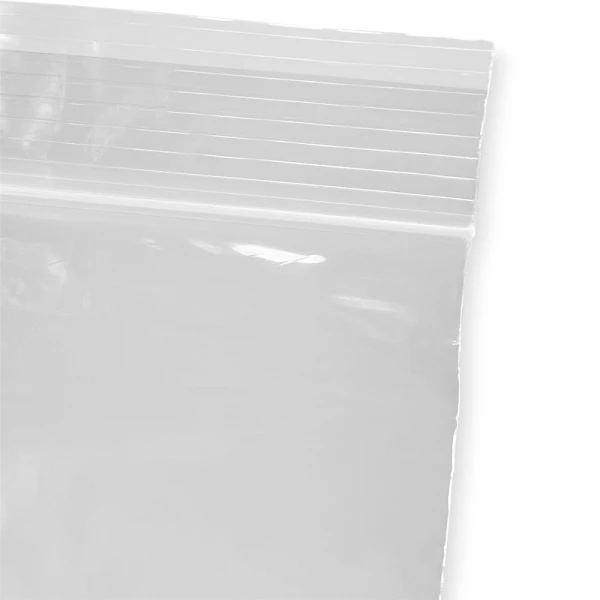 Close up of 10 x 13 Clearzip® Locking Top Bag 2 Mil Zipper