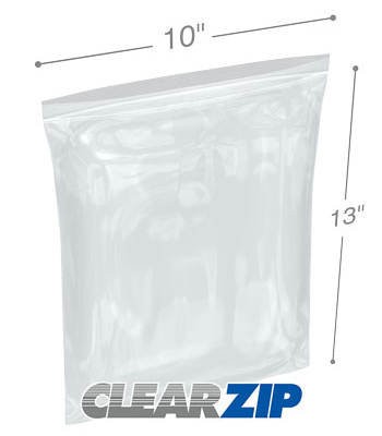 10 x 13 High Clarity Zipper Locking 2 Mil Polypropylene Bags