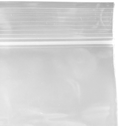 Close up of 10 x 10 4 Mil Clearzip Lock Top Bag Zipper