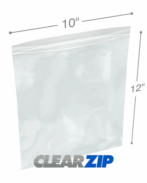 10x12 Clearzip® Lock Top 4 Mil Bags