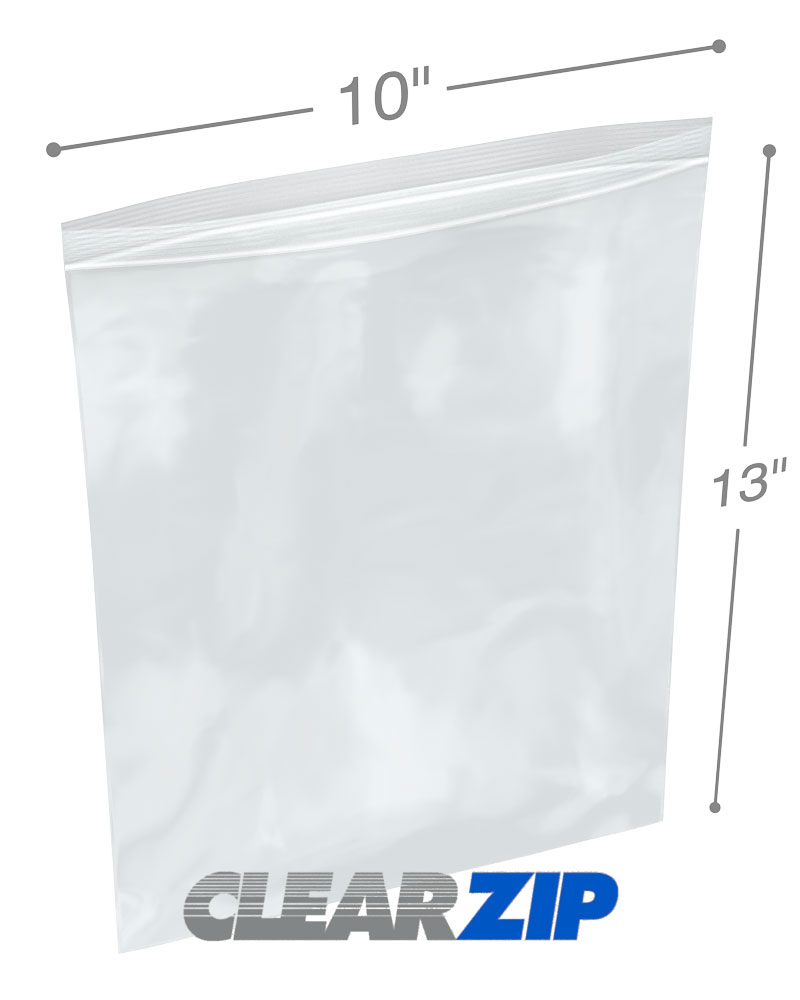 10 x 13 Clearzip Locking Top Bags 4 Mil