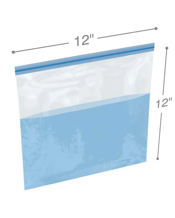 12 in x 12 in 3 mil Double Track Leakproof Bags BITRAN PE Series 4756-PE 12 x 12 .003 Leakproof Bag