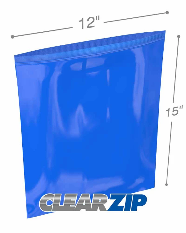 12x15 blue zipper bags