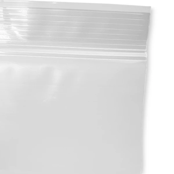 12 x 15 4 Mil Clearzip Lock Top Bag Zipper Close up of 12 x 15 Clearzip® Locking Top Bag 4 Mil Zipper