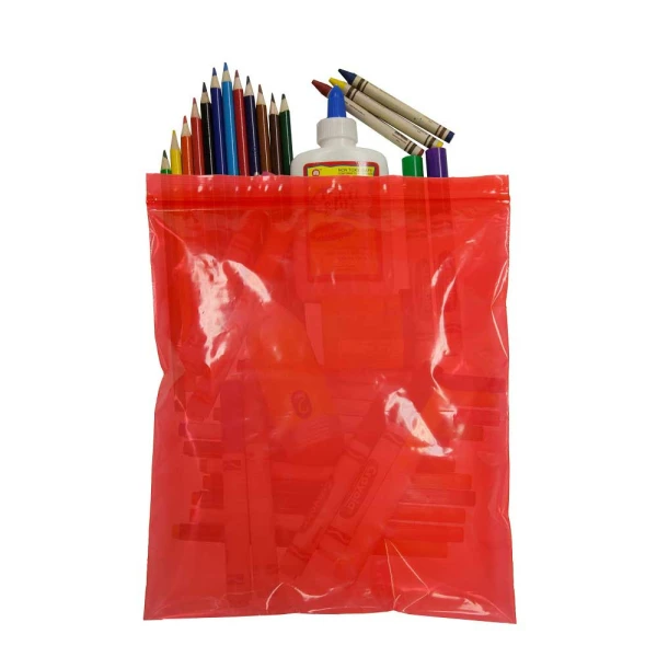 12x15 red zipper bags