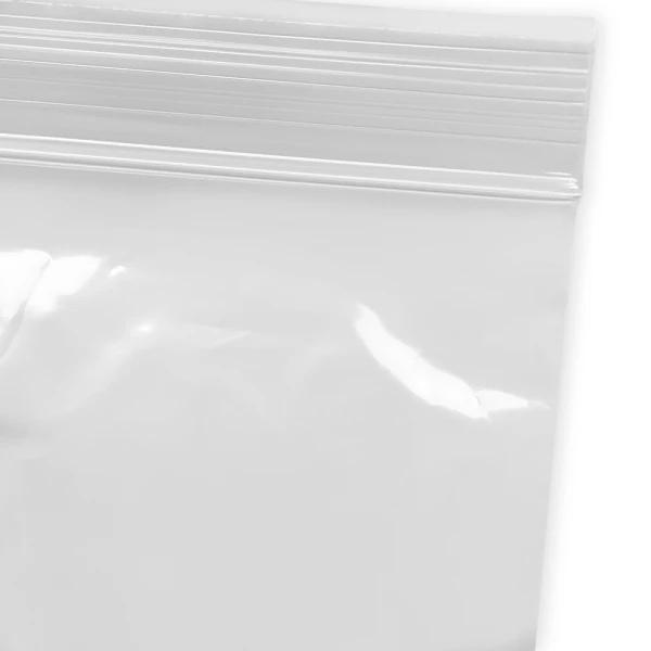 12 x 18 Zip Locking Poly Bags with Suffocation Warning Zipper Close up of 12 x 18 Zip Locking Poly Bags with Suffocation Warning Zipper