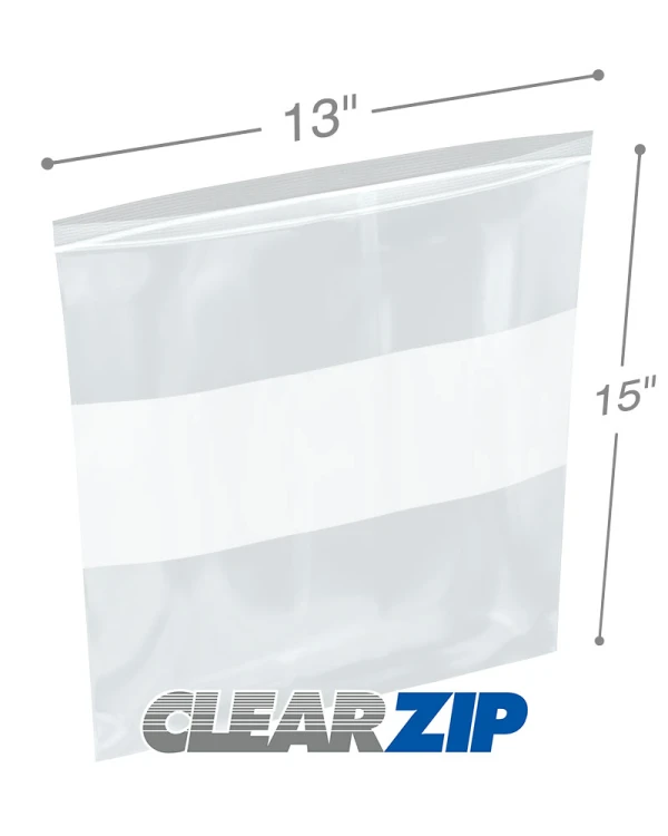 13 x 15 2 mil ClearZip Whiteblock 13 x 15 2 mil ClearZip Whiteblock