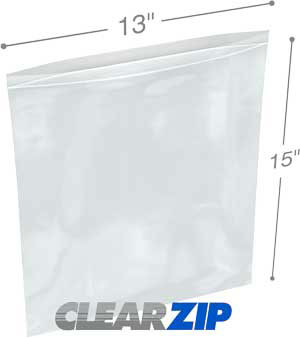 13 x 15 Clearzip® Lock Top 2 Mil Bags