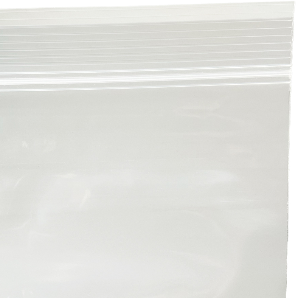 Zipper and Offset Lip of 13 x 15 Clearzip Locking Top Bags 4 Mil