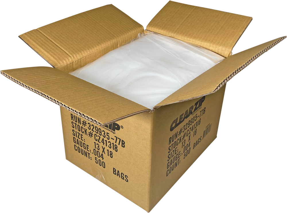 13 x 18 Zip Lock Bags 4 Mil ClearZip Case