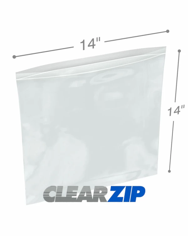 GPI 10” x 14” Reclosable Ziplock Bag 2 Mil Jumbo Clear Zipper Bags