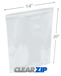 14" x 20" 6 Mil Clearzip® Locking Top Bags