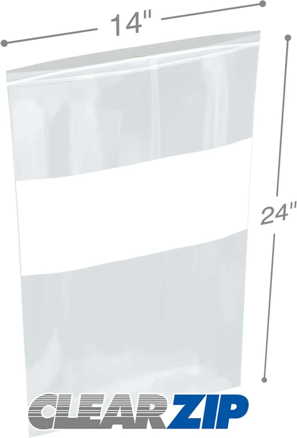 14 x 24 6 mil ClearZip Whiteblock 14 x 24 6 mil ClearZip Whiteblock