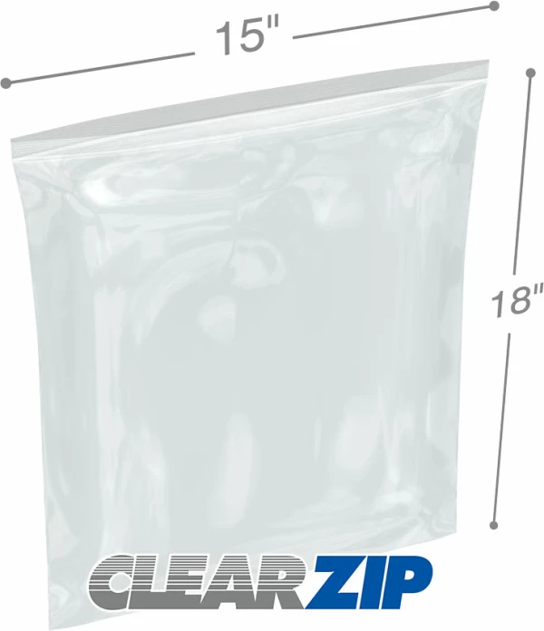 15 x 18 .008 ClearZip Lock Bags